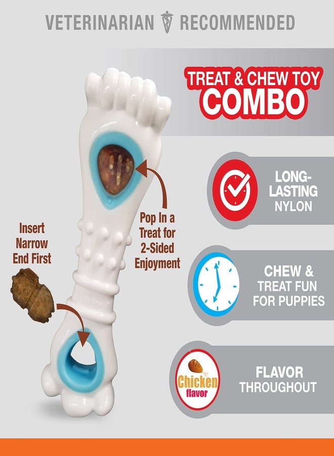 Nylabone Knuckle Bone Pop-In Treat Toy Puppy Chew Toy for Puppies, Interactive Treat Dispensing Enrichment Toys for Puppies, Long Lasting Chicken Flavor, Medium Dogs - Up to 35 lbs - Image 2