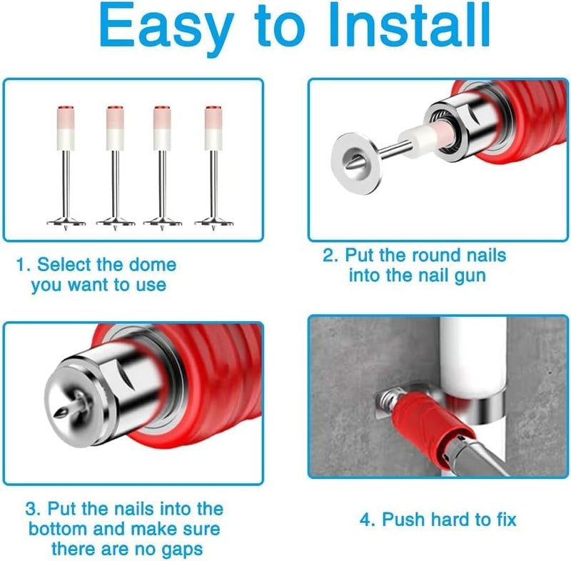 PRETOX Nail Gun Manual Steel Nails 73mm Round Nails Ceiling Wall Fastener Working Tool Mini Manual Nail Gun Nail Gun Accessories Ceiling Cable Fixed Slotting Device Repair Tool 100 - Image 2