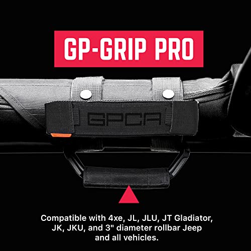 GPCA Metal Grab Handles for Jeep Wrangler 4xe, JL, JT, JK, Sport, Sahara, Rubicon and Gladiator 4DR/2DR 2007-2023 GP Grip PRO by GPCA, Foldable Patented, 2 Packs, Jet Black - Image 2
