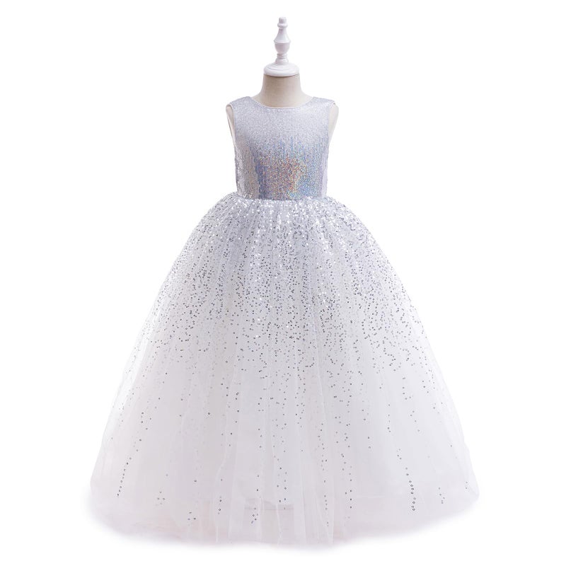 DPKM Flower Girls Sequin Dress Bridesmaid Sparkle Formal Wedding Party Birthday Kids Pageant Princess Prom Ball Gown - Image 5