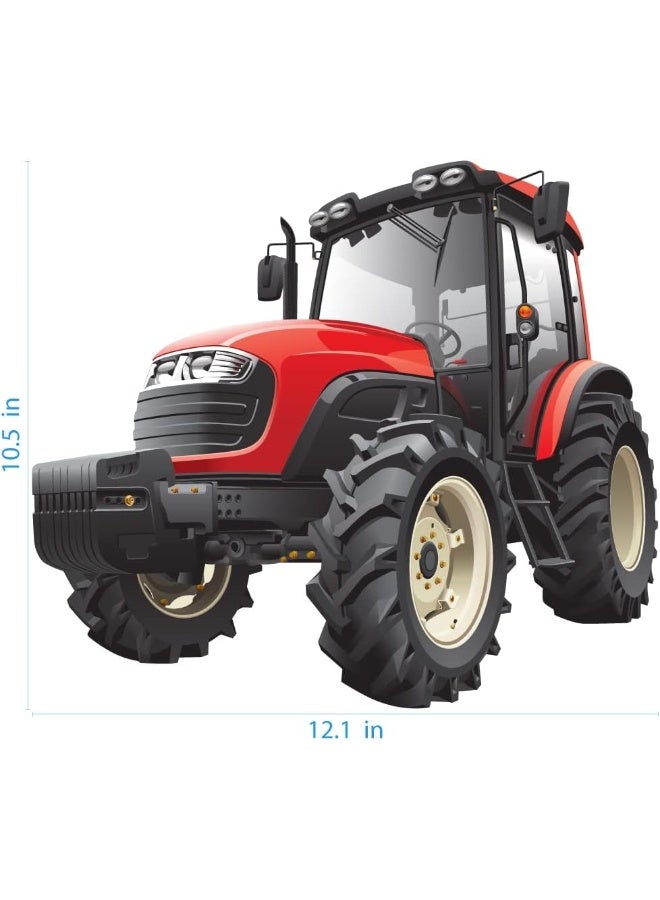 StikArt Red Agricultural Farm Tractor Wall Decal (12-inches H by 11 inches W) - Image 2