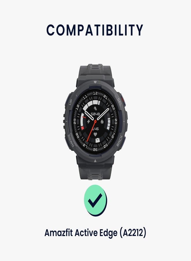 kwmobile Straps Compatible with Amazfit Active Edge (A2212) Straps - 2x Replacement Silicone Watch Bands - Black - Image 2
