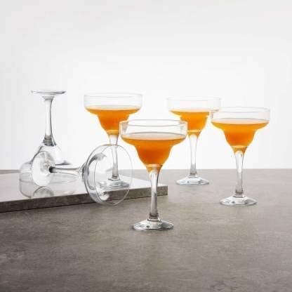 RAGYULA Crystal Clear Margarita Cocktail Wine Glasses Classic for Drinking Wide Mouth Cocktail Wine Drinking Glasses Glass Super Clarity Clear Set 190ml Transparent Set of 6 - Image 1