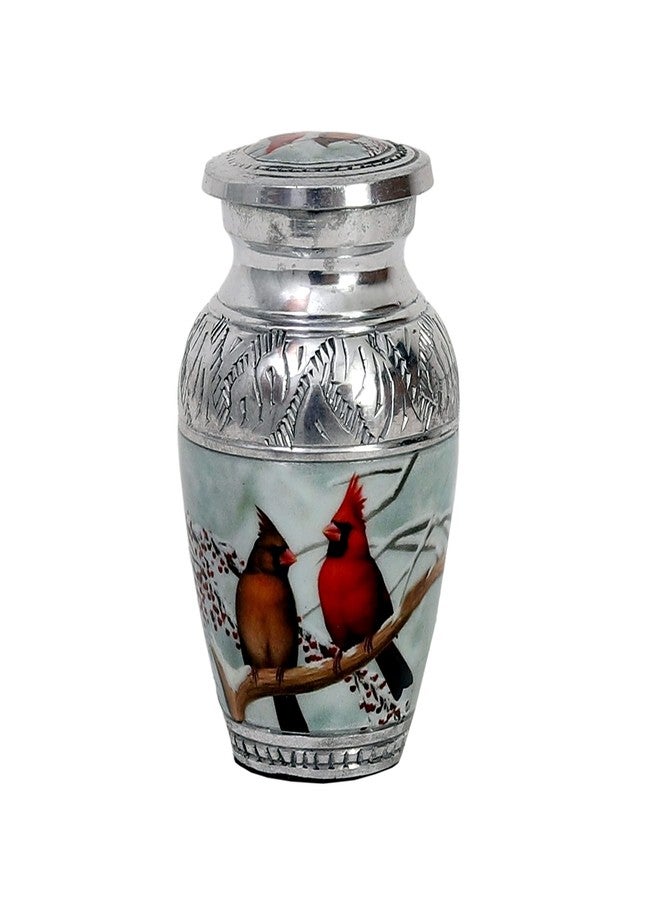 HLC Beautiful Small Lovely Cardinal Couple Bird Keepsake Urn - Keepsake Urn for Human Ashes with 1 Velvet Box Bag - Peaceful Engraved Mini Memorial Affordable Keepsake Urn (4.5.in) - Image 5