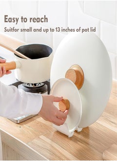 E COMMERCE  BAG Lid Holder Kitchen Pot Lid Organizer Stand, White, 14.3 cm Height, 3-Tier Storage Rack  - Image 3