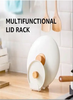 E COMMERCE  BAG Lid Holder Kitchen Pot Lid Organizer Stand, White, 14.3 cm Height, 3-Tier Storage Rack  - Image 4