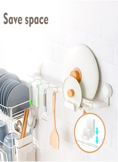 E COMMERCE  BAG Lid Holder Kitchen Pot Lid Organizer Stand, White, 14.3 cm Height, 3-Tier Storage Rack  - Image 5