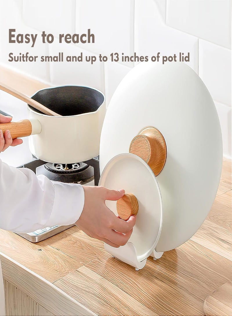 E COMMERCE  BAG Lid Holder Kitchen Pot Lid Organizer Stand, White Kitchen Organizer Kitchen Counter Top Pot Lid Holder Easy To Wash Portable Lid Rack - Image 1