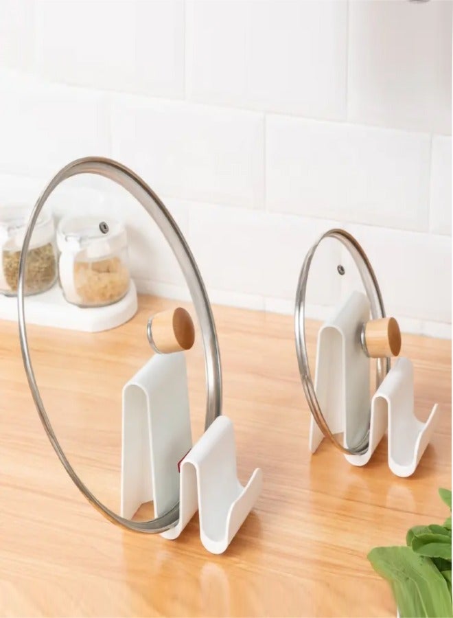 E COMMERCE  BAG Lid Holder Kitchen Pot Lid Organizer Stand, White Kitchen Organizer Kitchen Counter Top Pot Lid Holder Easy To Wash Portable Lid Rack - Image 4