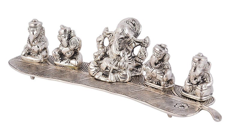INTERNATIONAL GIFT® Silver Plated Musical Ganesh Idol (Murti) Oxidized Finish with Beautiful Red Velvet Box Packing and with Carry Bag (8H x 28W x 6L Centimeters) - Image 4