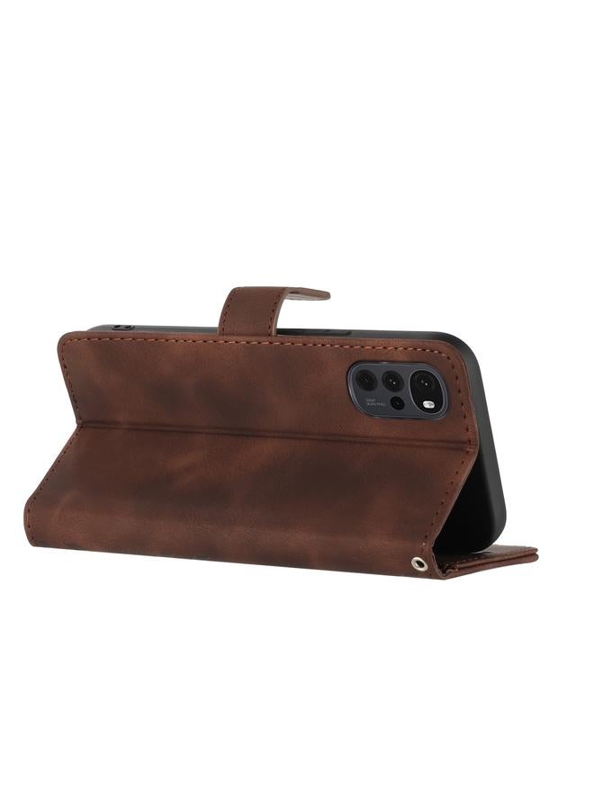 اس-توب جراب لهاتف Motorola Moto G22 بنمط خطوط من الجلد الملمس - Image 3