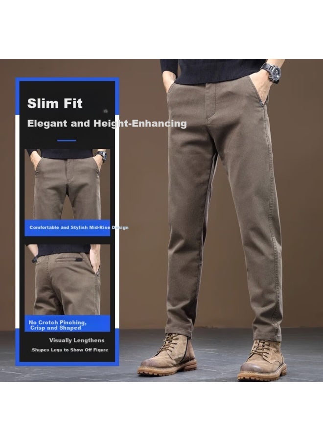 Playboy Men's Autumn Winter Casual Pants New Loose Straight Slim Fit Business Trendy Versatile Trousers - Image 2
