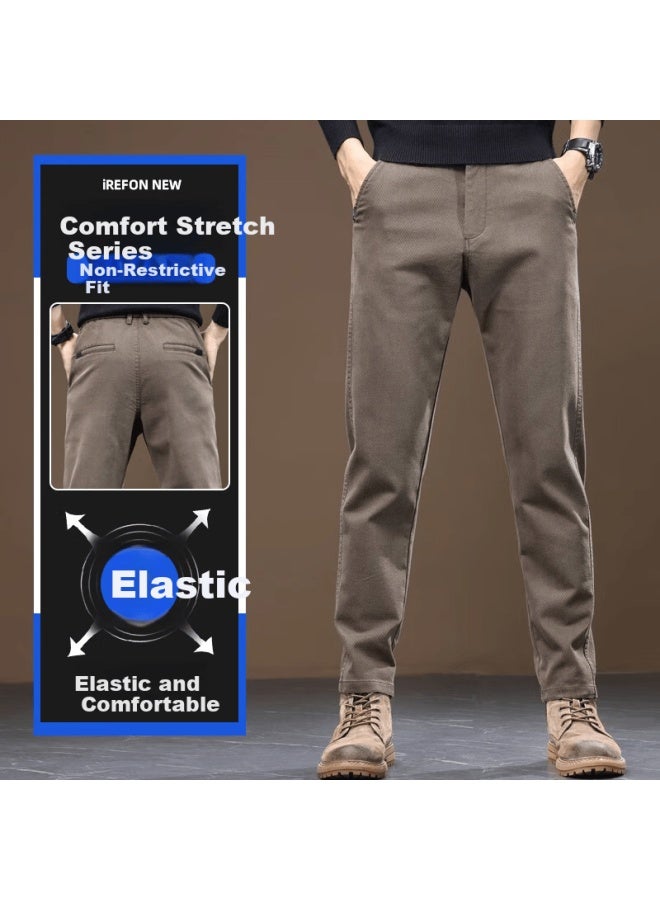 Playboy Men's Autumn Winter Casual Pants New Loose Straight Slim Fit Business Trendy Versatile Trousers - Image 4