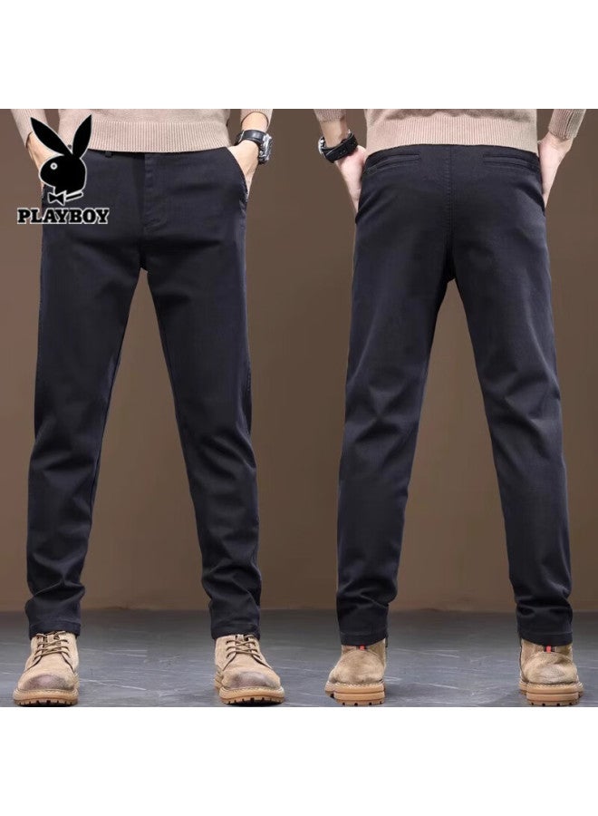 Playboy Men's Autumn Winter Casual Pants New Loose Straight Slim Fit Business Trendy Versatile Trousers - Image 3