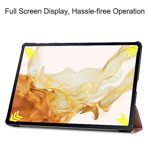 Gylint Case for Samsung Galaxy Tab S10 Ultra 2024/ S9 Ultra 2023/ S8 Ultra 2022 14.6 Inch with S Pen Holder, Lightweight Tri-Fold Stand Cover with Auto Wake/Sleep Flower - Image 3
