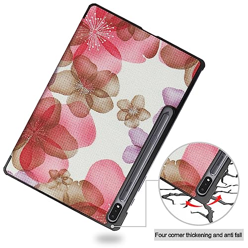 Gylint Case for Samsung Galaxy Tab S10 Ultra 2024/ S9 Ultra 2023/ S8 Ultra 2022 14.6 Inch with S Pen Holder, Lightweight Tri-Fold Stand Cover with Auto Wake/Sleep Flower - Image 5