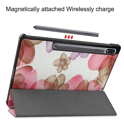 Gylint Case for Samsung Galaxy Tab S10 Ultra 2024/ S9 Ultra 2023/ S8 Ultra 2022 14.6 Inch with S Pen Holder, Lightweight Tri-Fold Stand Cover with Auto Wake/Sleep Flower - Image 4