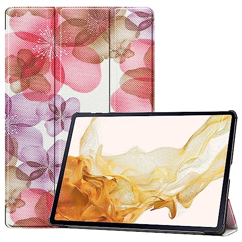 Gylint Case for Samsung Galaxy Tab S10 Ultra 2024/ S9 Ultra 2023/ S8 Ultra 2022 14.6 Inch with S Pen Holder, Lightweight Tri-Fold Stand Cover with Auto Wake/Sleep Flower - Image 1