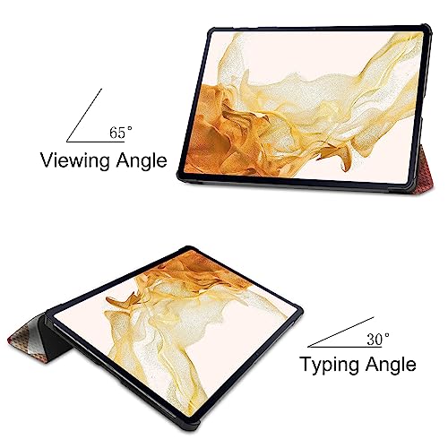 Gylint Case for Samsung Galaxy Tab S10 Ultra 2024/ S9 Ultra 2023/ S8 Ultra 2022 14.6 Inch with S Pen Holder, Lightweight Tri-Fold Stand Cover with Auto Wake/Sleep Flower - Image 2