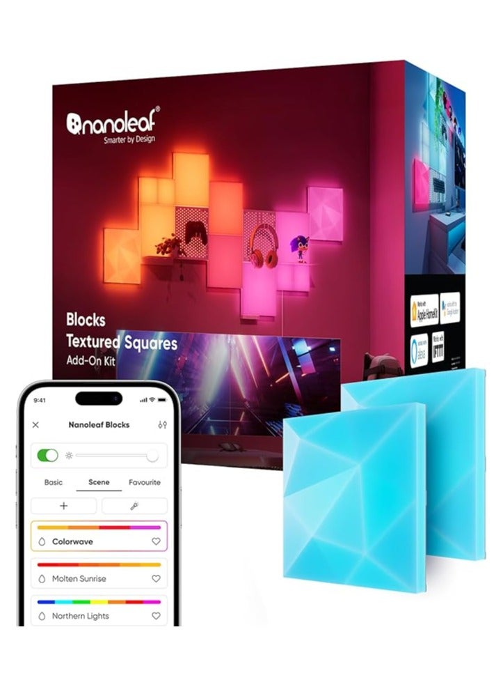 Nanoleaf مجموعة إضافية من مربعات الكتل الملموسة | نظام لوحة LED ذكي WiFi، 16M+ ألوان، طاقة منخفضة، للاعبين، المدونين، المؤثرين، الترفيه، غرفة المعيشة للألعاب - عبوة 2 - Image 2