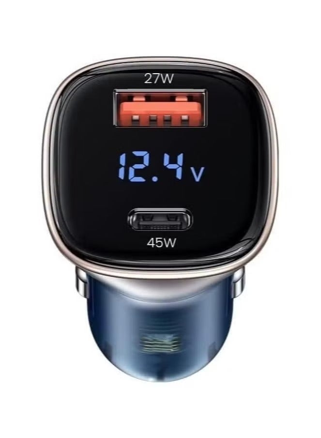 TIGER Fast Car Charger 45W with Dual Ports & Digital LED Display – Smart Quick Charge QC 3.0, Universal Compatibility for All Smartphones, Efficient Car Charging Solution - Image 3