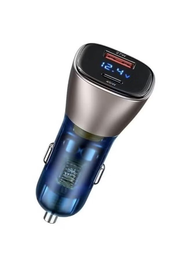 TIGER Fast Car Charger 45W with Dual Ports & Digital LED Display – Smart Quick Charge QC 3.0, Universal Compatibility for All Smartphones, Efficient Car Charging Solution - Image 2