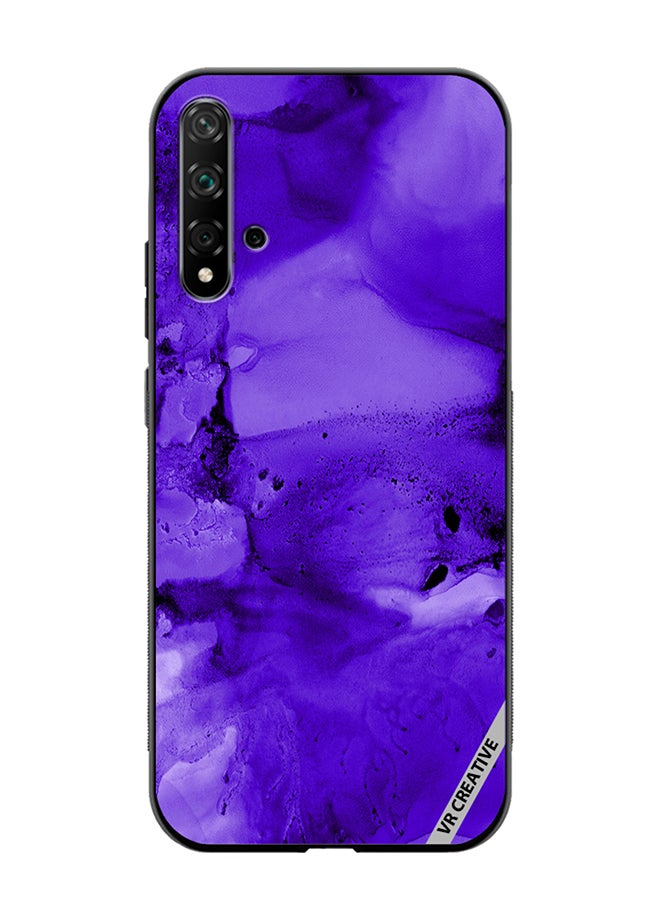 VR CREATIVE Protective Case Cover For Huawei Nova 5T Violet Alcohol Ink Wash Texture On White Paper Design Multicolour - Image 1