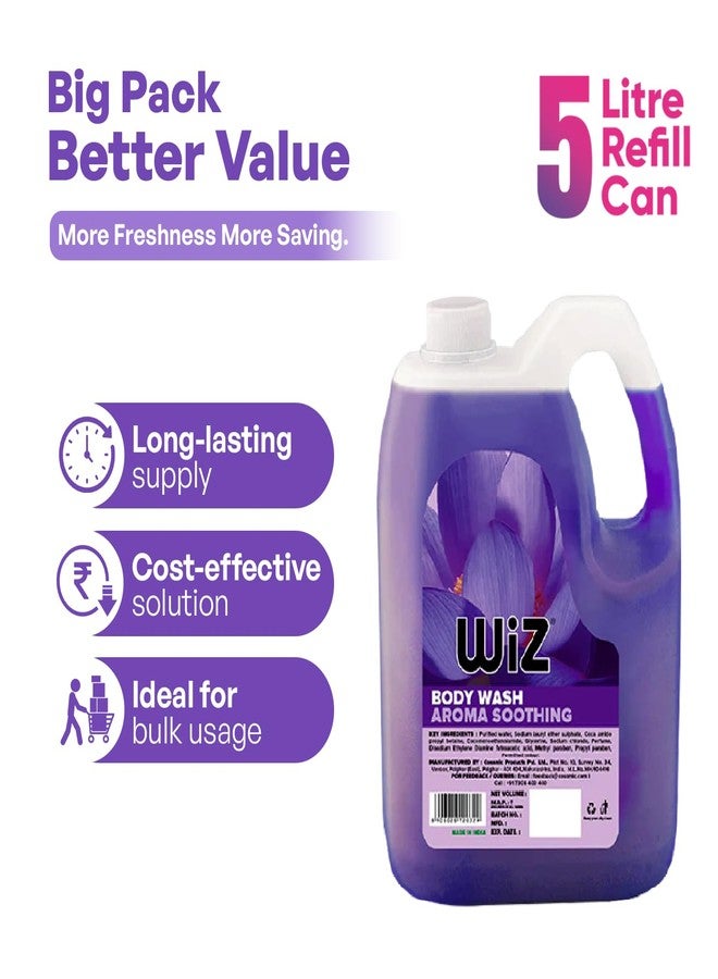 Wiz Aroma Soothing Body Wash 5L Refill Can | Refreshing & Moisturizing Shower Gel | Gentle Daily Body Cleanser for All Skin Types | Long-Lasting Fresh Fragrance | Soothing Aroma Bath Wash - Image 5