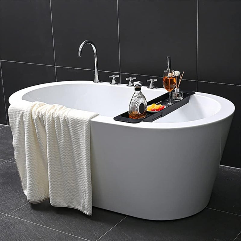 Bath Tray Bathtub Shelf Bathroom Organizer Holder Tub Rack Soap Extending Extendable Book - Image 4