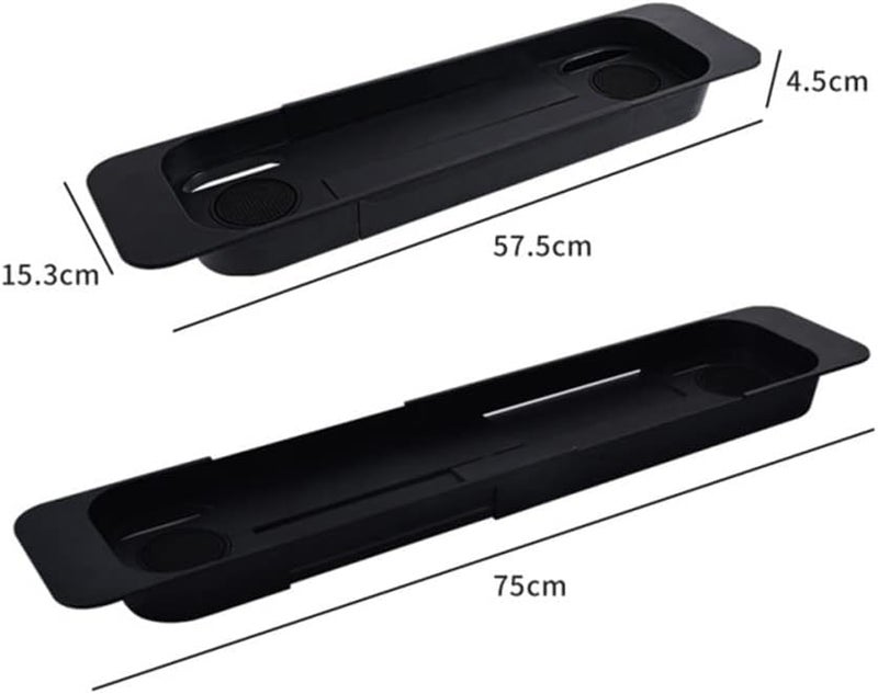 Bath Tray Bathtub Shelf Bathroom Organizer Holder Tub Rack Soap Extending Extendable Book - Image 2