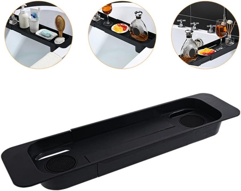 Bath Tray Bathtub Shelf Bathroom Organizer Holder Tub Rack Soap Extending Extendable Book - Image 5