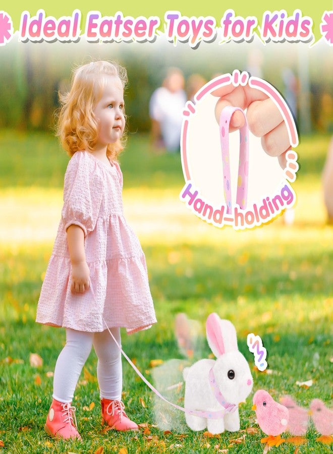 Tagitary Easter Plush Toys Interactive Bunny for Kids That Wiggling Ears,Hopping,Twitching Nose with Sounds,Realistic Rabbit Toy with Leash and Wind Up Toys,Easter Birthday Gift for Toddlers - Image 4