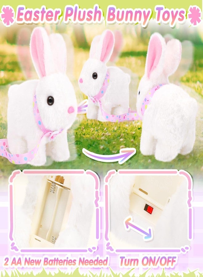 Tagitary Easter Plush Toys Interactive Bunny for Kids That Wiggling Ears,Hopping,Twitching Nose with Sounds,Realistic Rabbit Toy with Leash and Wind Up Toys,Easter Birthday Gift for Toddlers - Image 2