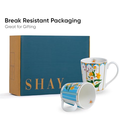 Shay Ceramic Coffee Mug Set, Set of 2, 300ml, Nargis | Medium Mug | Glossy Finish | Porcelain Coffee Cup Set | Ceramic Cup (Nargis Mug, Set of 2) - Image 5