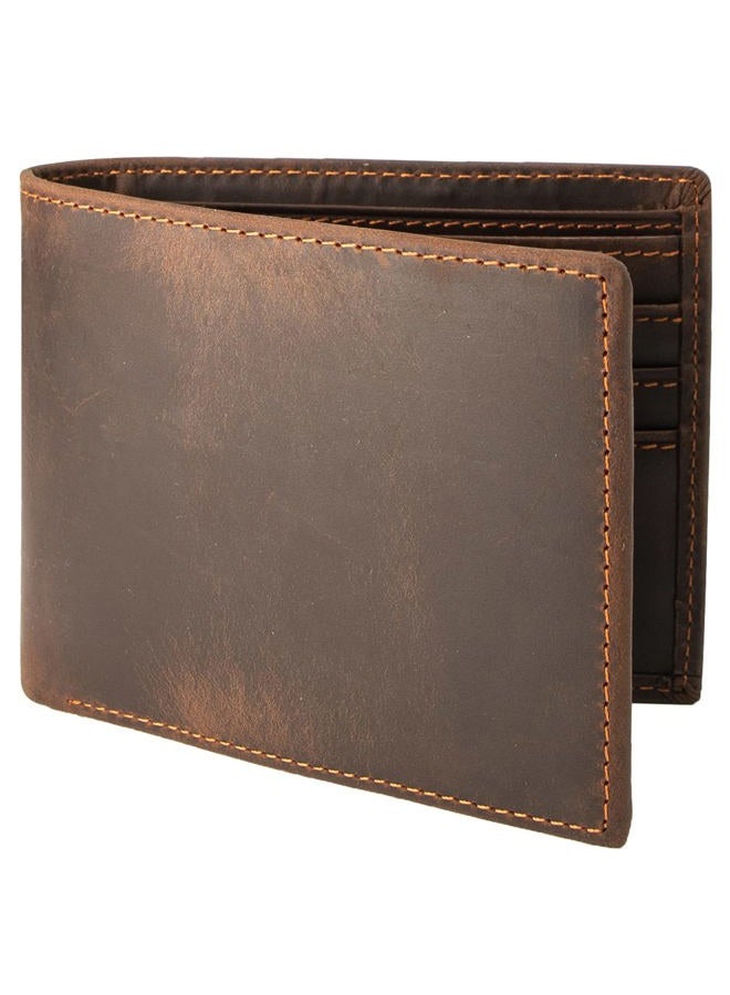 HRS Genuine Leather Wallets for Men, Handmade Vintage Italian Distressed Slim Bifold Men's Wallet with RFID Blocking - Image 1