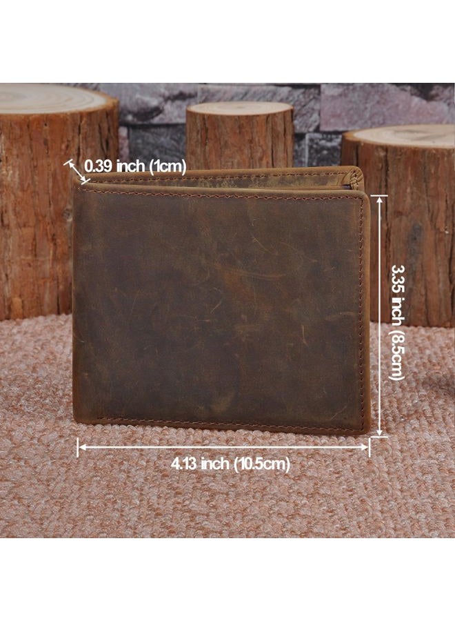 HRS Genuine Leather Wallets for Men, Handmade Vintage Italian Distressed Slim Bifold Men's Wallet with RFID Blocking - Image 5