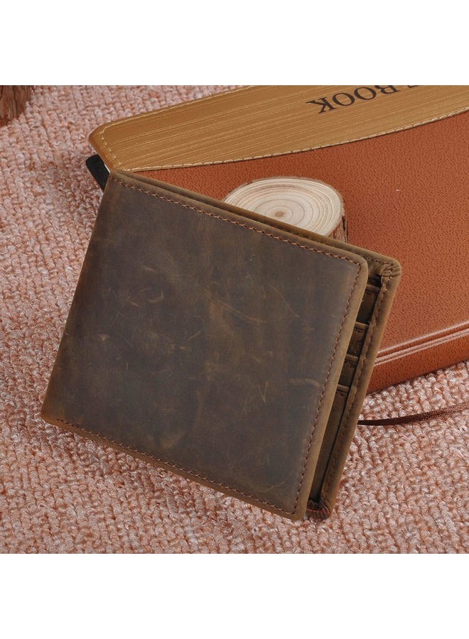 HRS Genuine Leather Wallets for Men, Handmade Vintage Italian Distressed Slim Bifold Men's Wallet with RFID Blocking - Image 4