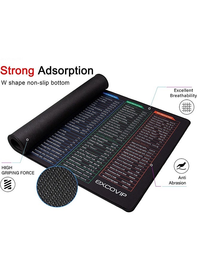 excovip - Large Gaming Mouse Pad, Long XXL Mouse pad, Shortcut Mouse Pad, Extended Computer Mouse Pad/Desk Mat With Stitched Edges For Gamer, Office, Home (800x300mm) - Image 1
