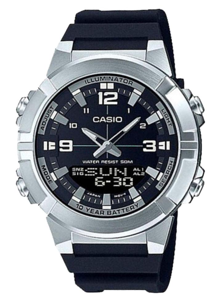 كاسيو ساعة يد بعقارب طراز AMW-870-1AVDF - 52 مم - أسود رجال - Image 1