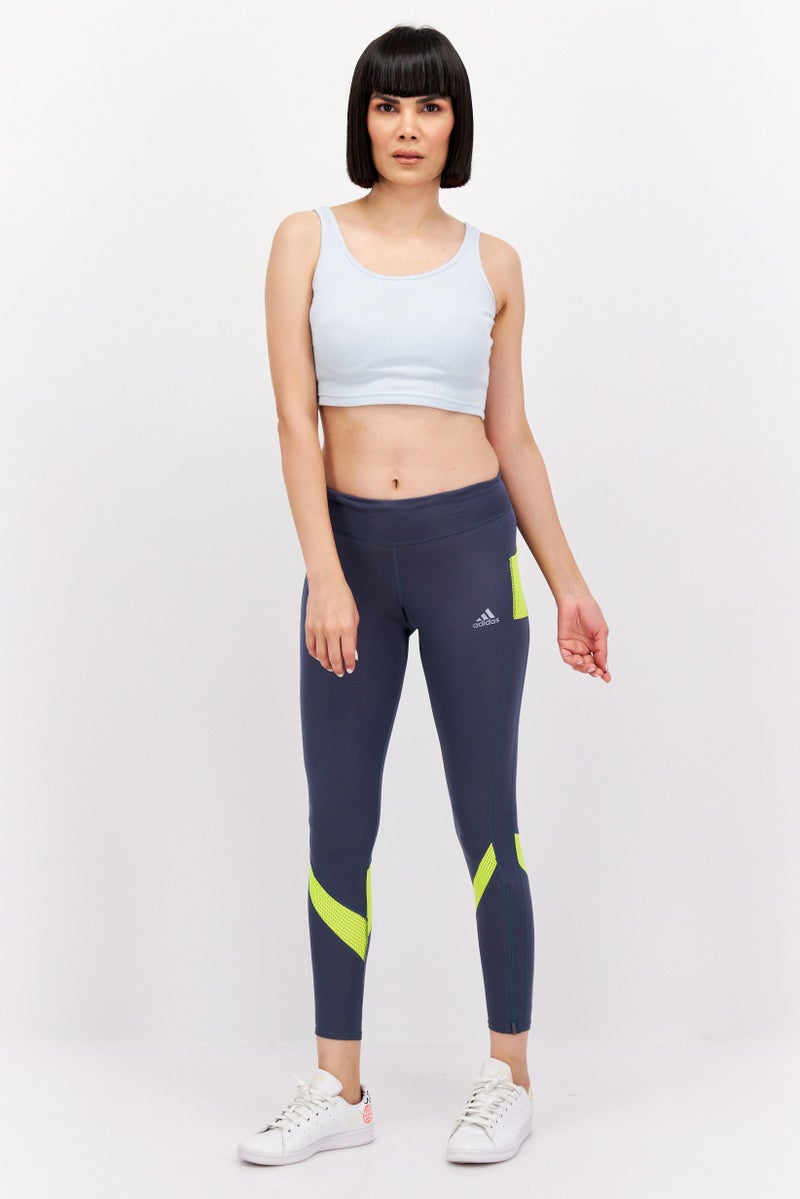 Adidas ملابس رياضية نسائية مناسبة للجري طويلة ضيقة، زرقاء - Image 2