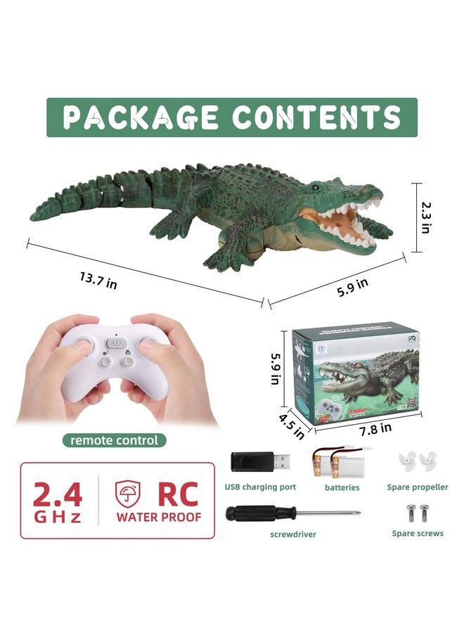 GearRoot Remote Control Crocodile Toys High Simulation Rc Crocodile Pool Toys For Kids Age 812 Great Gift Rc Boat Alligator Toys For 6+ Year Old Boys And Girls - Image 4