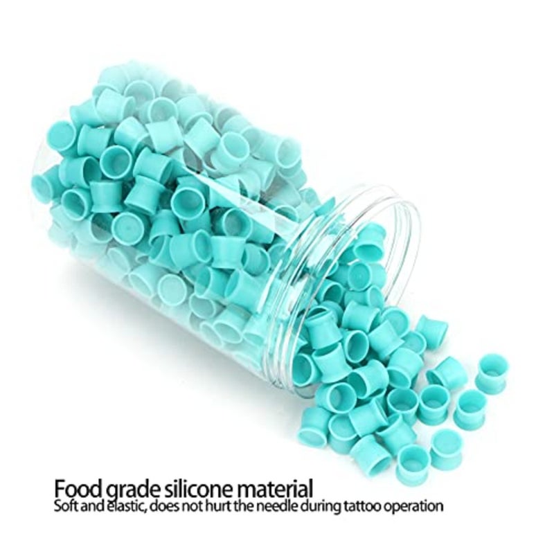 300pcs Ink Cups, Eyebrow Lip Color Cup Silicone Multipurpose Disposable Pigment Cups Ink Paint Cup for Ink Supplies Blue - Image 5