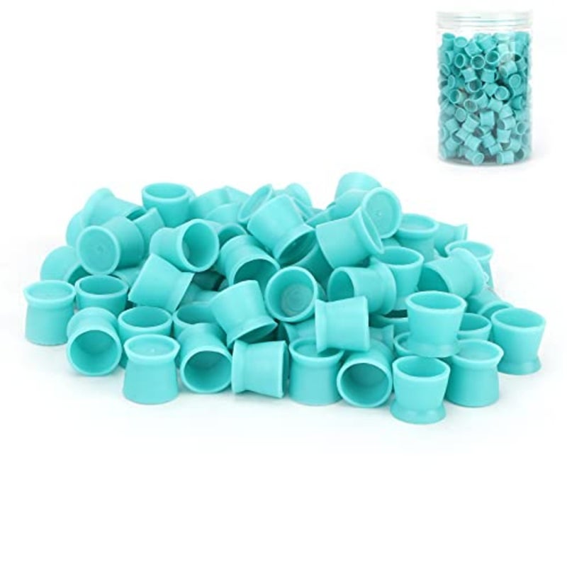 300pcs Ink Cups, Eyebrow Lip Color Cup Silicone Multipurpose Disposable Pigment Cups Ink Paint Cup for Ink Supplies Blue - Image 4