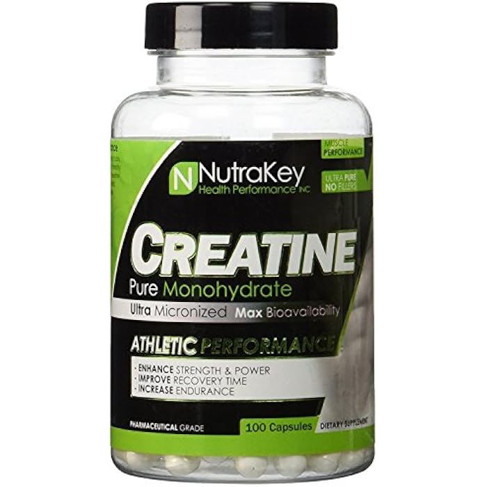 Nutrakey Creatine Monohydrate Capsules, Ultra-micronized Formula for Maximum bioavailability - Image 1