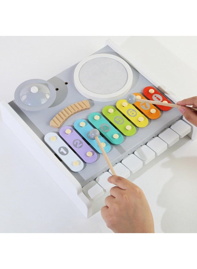 Factory Price مجموعة ألعاب موسيقية خشبية بسعر المصنع للأطفال الصغار – بيانو و إكسيليفون 2 في 1 مع طبلة ومطارق - Image 3