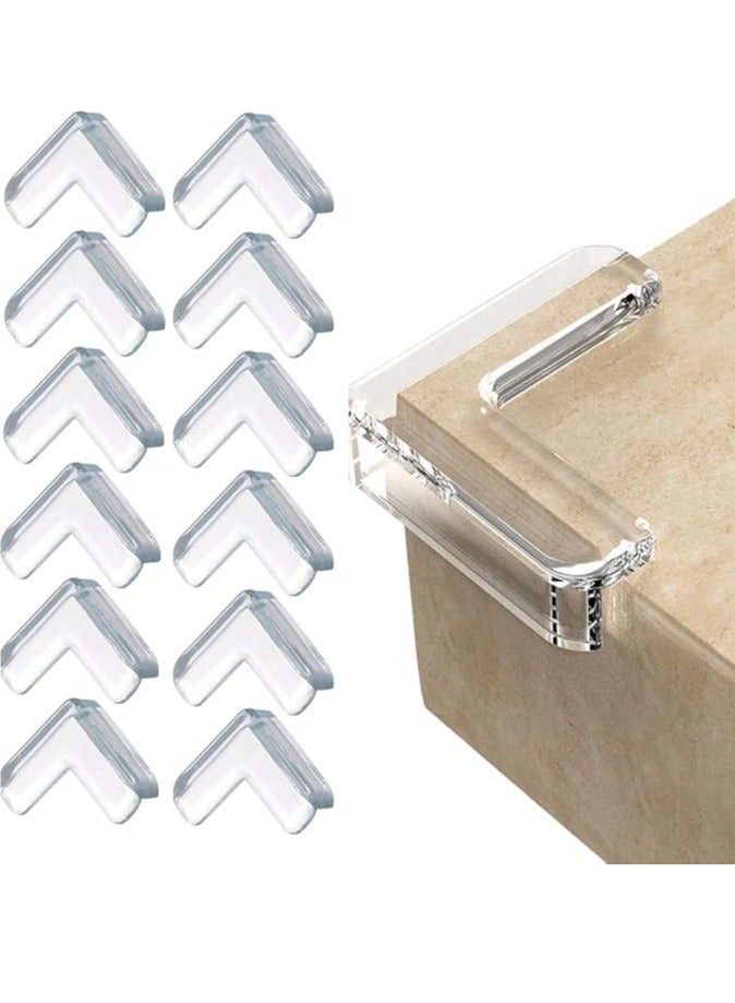 12 زاوية حماية زاوية شفافة آمنة عالية مضادة لاصقة أفضل حماية للرضع لمنع الأطفال من إصابات الرأس طاولة وأثاث وحماية زاوية حادة (شكل L) - Image 1