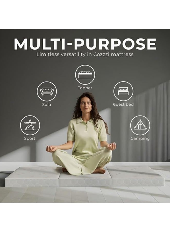 COMFY WHITE FOLDING SUPERSOFT FOAM PORTABLE GUEST/CAMPING MATTRESS 180 X 90 X 7CM - Image 2