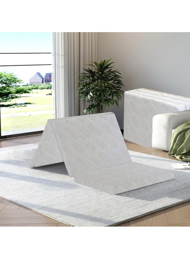 COMFY WHITE FOLDING SUPERSOFT FOAM PORTABLE GUEST/CAMPING MATTRESS 180 X 90 X 7CM - Image 3