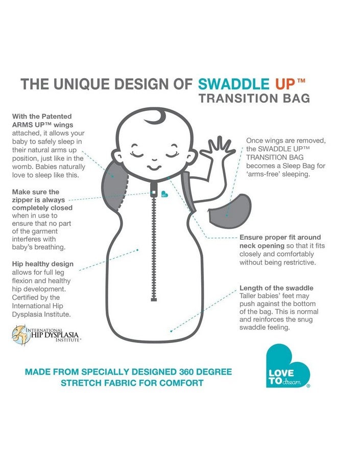 LOVE TO dream حب الحلم حقيبة الانتقال العضوية 1.0 TOG، نقاط سماوية نعناع، كبيرة، 19-24 رطل، أجنحة قابلة للفك ببراءة اختراع، تساعد بلطف على انتقال الطفل بأمان من التغطية إلى الحرية قبل التدحرج. - Image 3