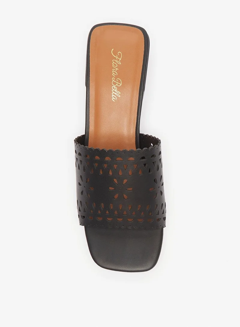 فلورا بيلا Flora Bella Cutout Detail Slip On Block Heels